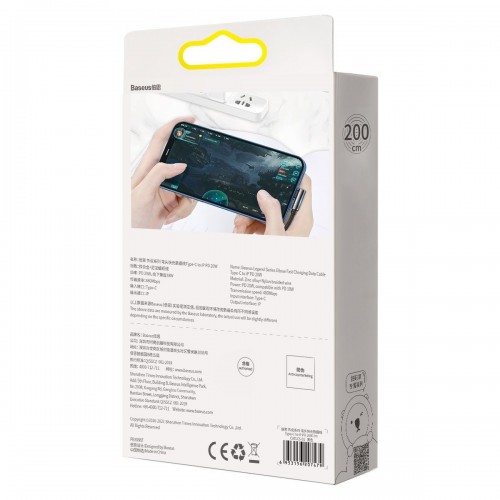 USB kabelis-C į "Lightning" Baseus Legend serijos, PD, 20W, 1 m USB kabelis-C į "Lightning" Baseus Legend serijos, PD, 20W, 1 m