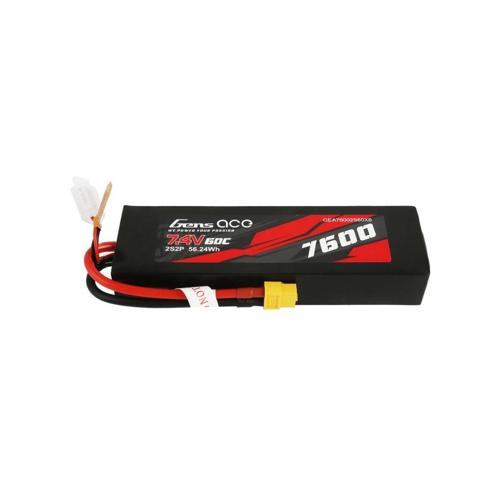 Akumuliatorius Gens Ace 7600mAh 7,4V 60C 2S2P XT60 medžiaginis