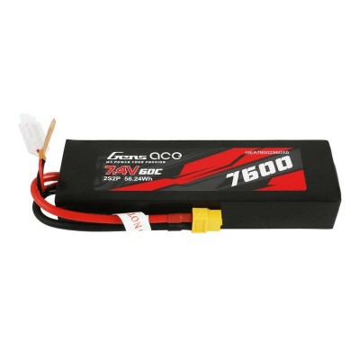 Akumuliatorius Gens Ace 7600mAh 7,4V 60C 2S2P XT60 medžiaginis