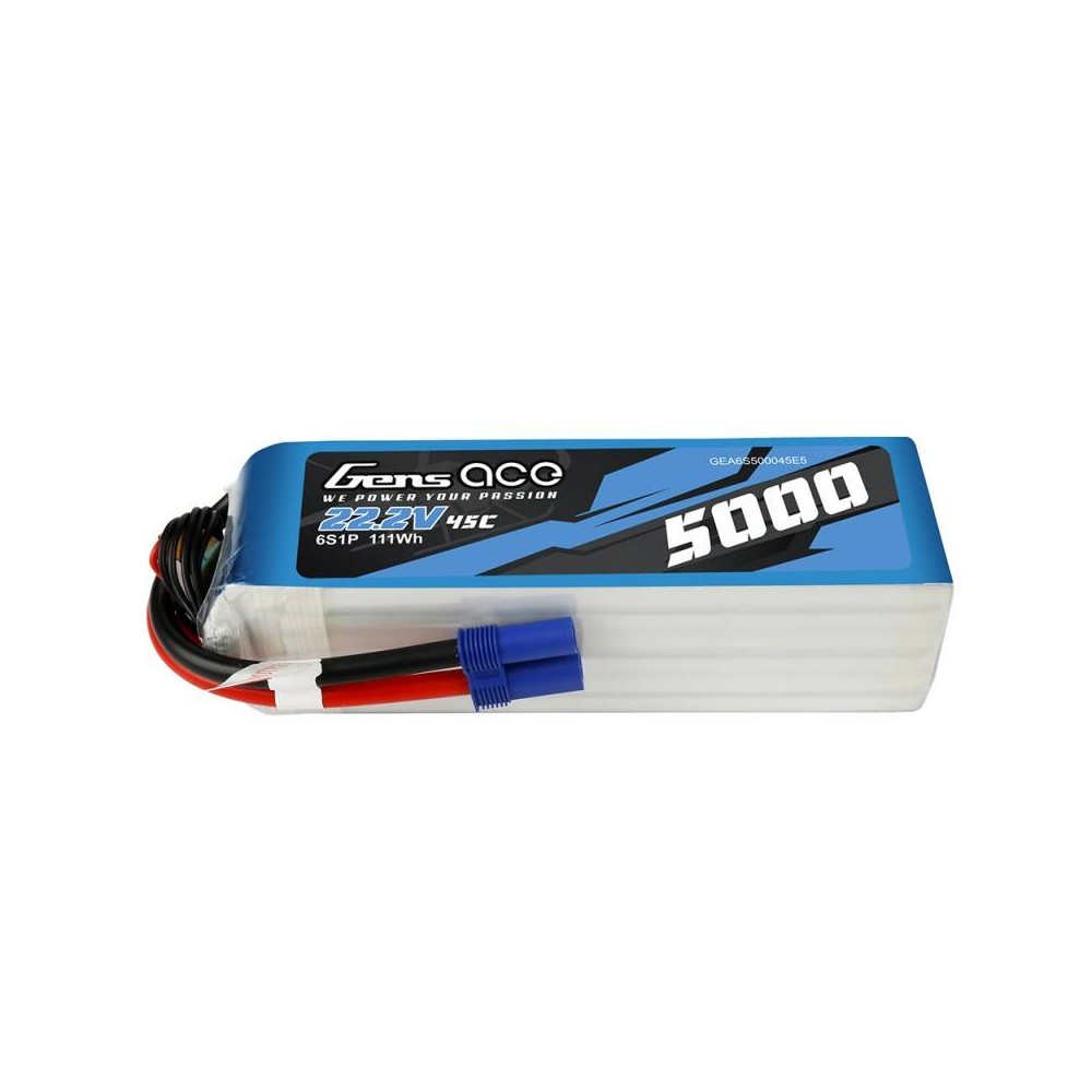 Akumuliatorius Gens Ace 5000mAh 22.2V 45C 6S1P-LiFePO4, Li-Ion