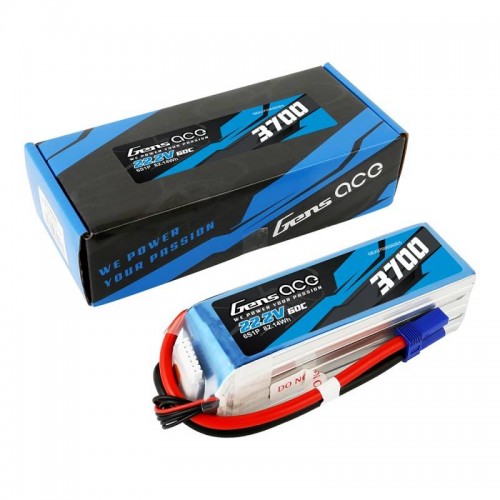 Akumuliatorius Gens Ace 3700mAh 22.2V 60C 6S1P-LiFePO4, Li-Ion