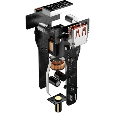 "Baseus Superme" automobilinis įkroviklis, USB, USB-C, 100 W +