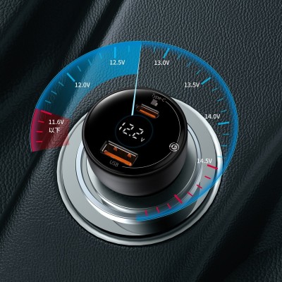 "Baseus Superme" automobilinis įkroviklis, USB, USB-C, 100 W +