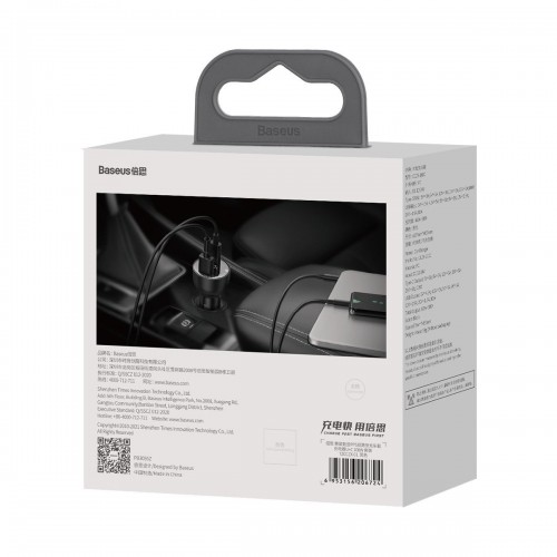 "Baseus Superme" automobilinis įkroviklis, USB, USB-C, 100 W +