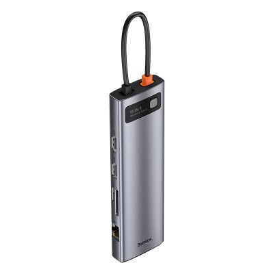 Centratorius 11in1 Baseus Metal Gleam Series, USB-C į 3x USB