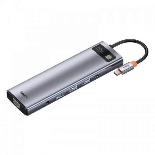 Centratorius 11in1 Baseus Metal Gleam Series, USB-C į 3x USB