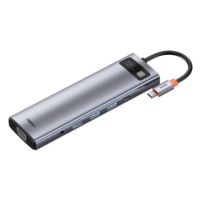 Centratorius 11in1 Baseus Metal Gleam Series, USB-C į 3x USB