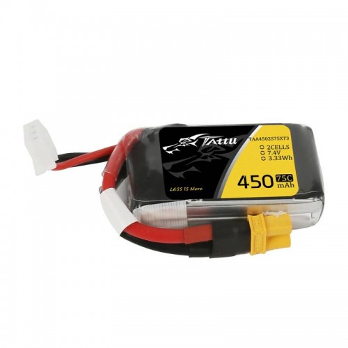 Akumuliatorius Tattu 450mAh 7.4V 75C 2S1P-LiFePO4, Li-Ion