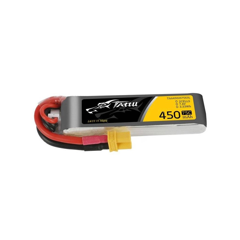 Akumuliatorius Tattu 450mAh 7.4V 75C 2S1P Long XT30-LiFePO4