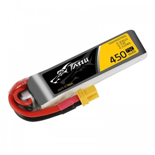 Akumuliatorius Tattu 450mAh 7.4V 75C 2S1P Long XT30-LiFePO4