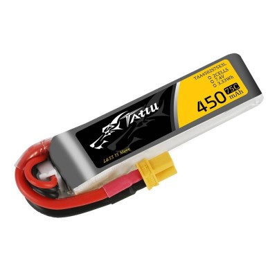 Akumuliatorius Tattu 450mAh 7.4V 75C 2S1P Long XT30-LiFePO4