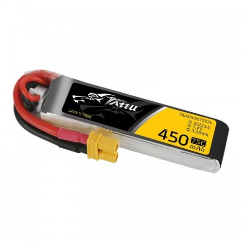 Akumuliatorius Tattu 450mAh 7.4V 75C 2S1P Long XT30-LiFePO4