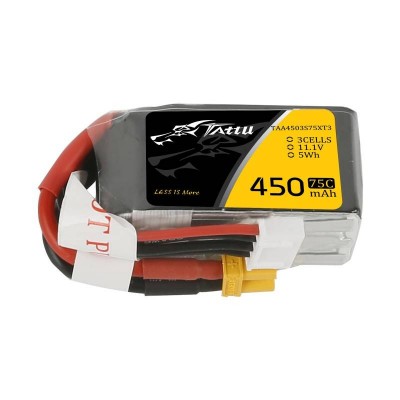 Akumuliatorius Tattu 450mAh 11,1V 75C 3S1P-LiFePO4, Li-Ion