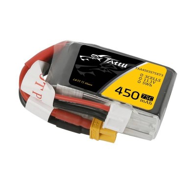 Akumuliatorius Tattu 450mAh 11,1V 75C 3S1P-LiFePO4, Li-Ion