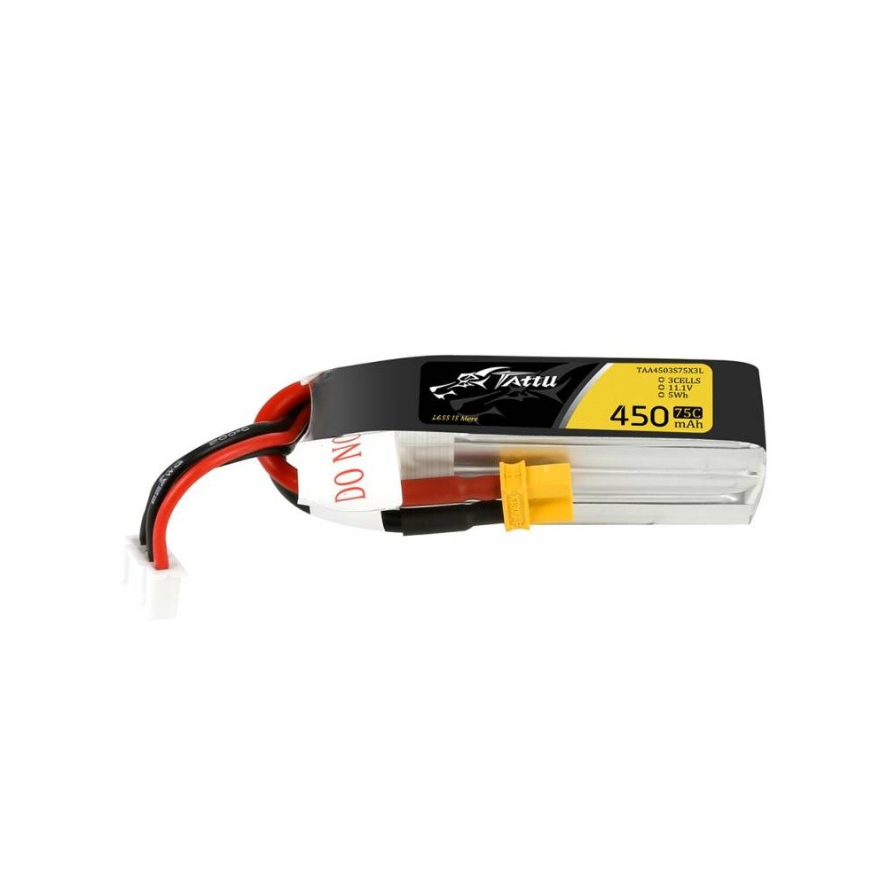 Akumuliatorius Tattu 450mAh 11,1V 75C 3S1P Long-LiFePO4, Li-Ion