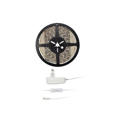 LED šviesos diodų juosta su testeriu, 5 m, komplektas su 12 V