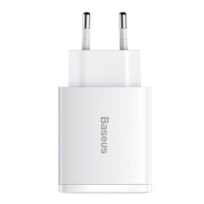 Baseus kompaktiškas greitasis įkroviklis, 2xUSB, USB-C, PD, 3A