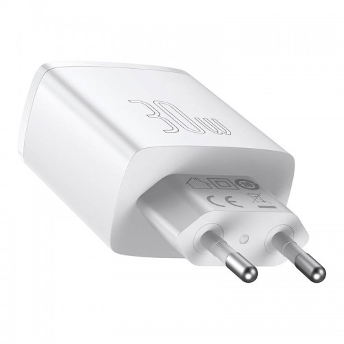 Baseus kompaktiškas greitasis įkroviklis, 2xUSB, USB-C, PD, 3A