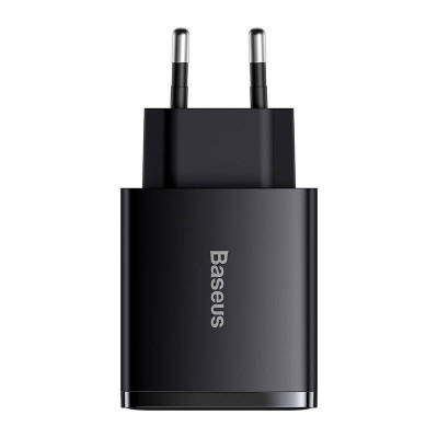 Baseus kompaktiškas greitasis įkroviklis, 2xUSB, USB-C, PD, 3A