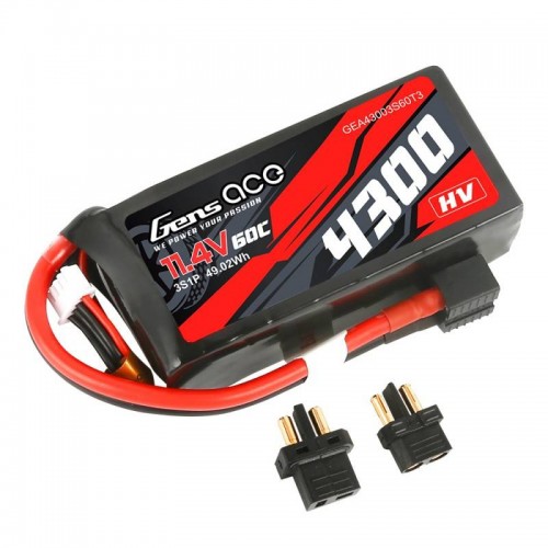 Akumuliatorius Gens Ace 4300mAh 11.4V 60C 3S1P z