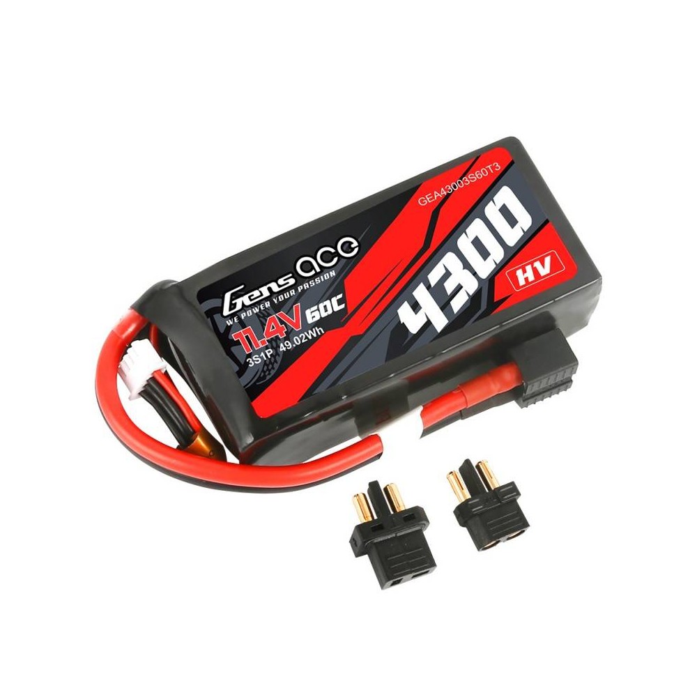 Akumuliatorius Gens Ace 4300mAh 11.4V 60C 3S1P z