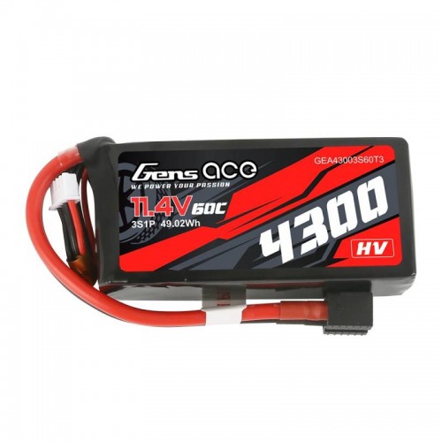 Akumuliatorius Gens Ace 4300mAh 11.4V 60C 3S1P z