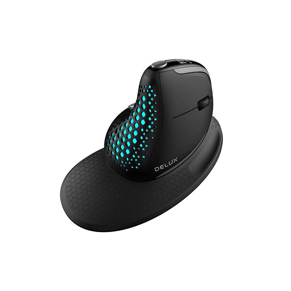 Belaidė ergonominė pelė Delux M618XSD BT+2.4G RGB-Belaidė pelė