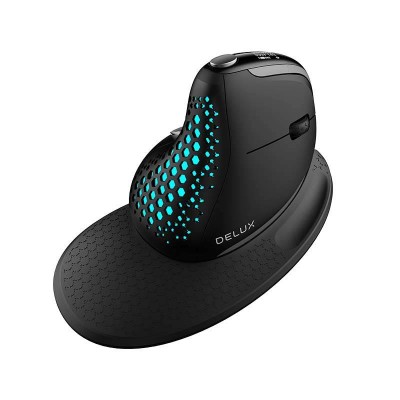 Belaidė ergonominė pelė Delux M618XSD BT+2.4G RGB-Belaidė pelė