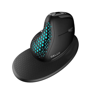 Belaidė ergonominė pelė Delux M618XSD BT+2.4G RGB-Belaidė pelė