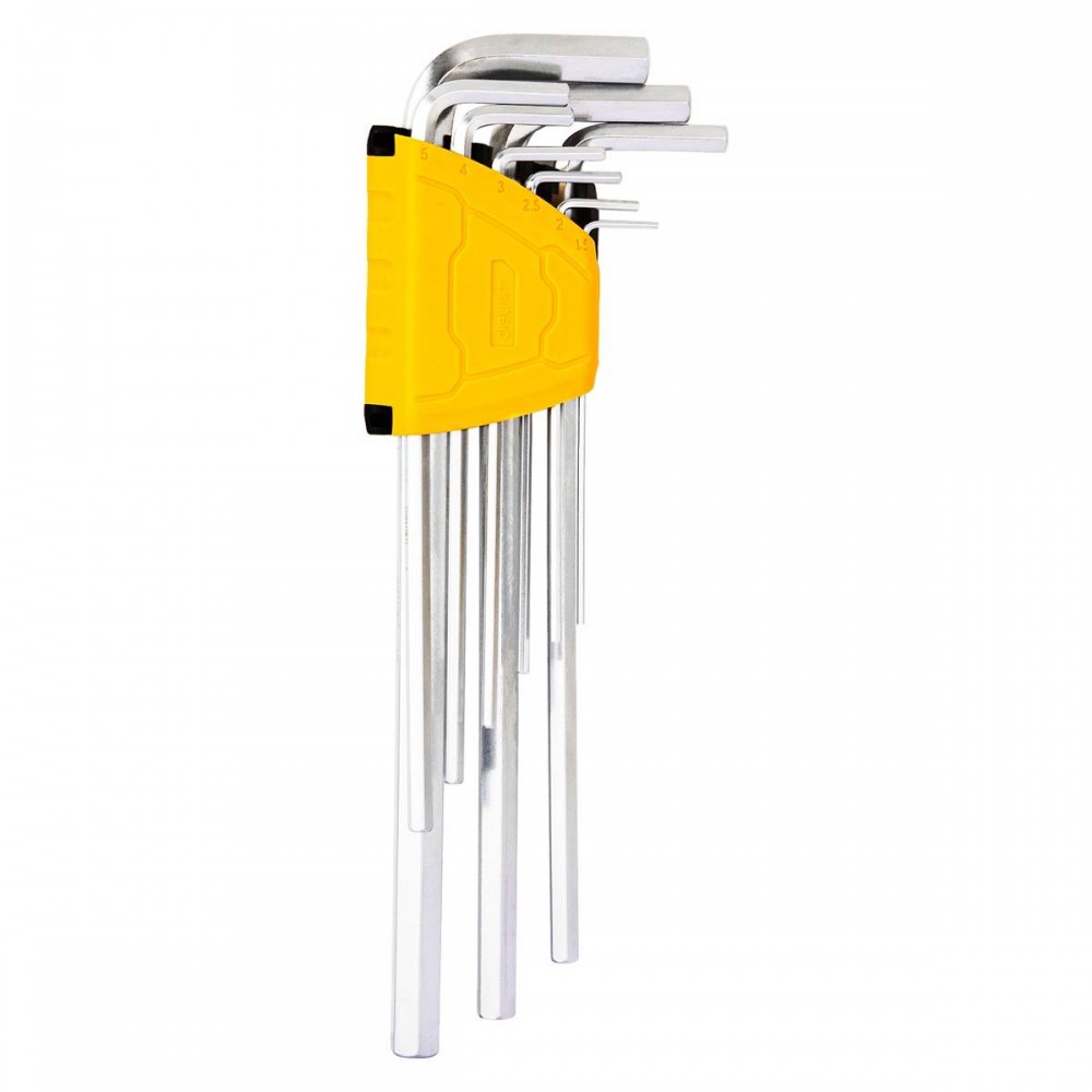 Ypač ilgų šešiakampių raktų rinkiniai 1,5-10 mm Deli Tools