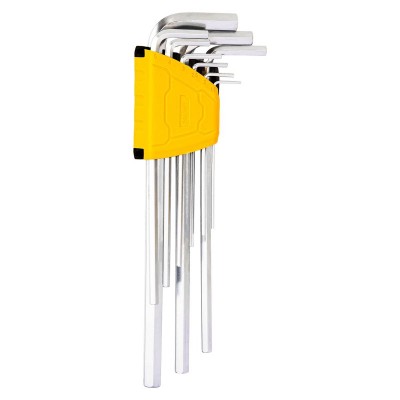 Ypač ilgų šešiakampių raktų rinkiniai 1,5-10 mm Deli Tools