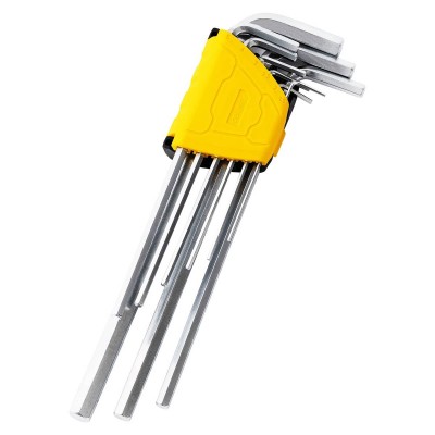 Ypač ilgų šešiakampių raktų rinkiniai 1,5-10 mm Deli Tools