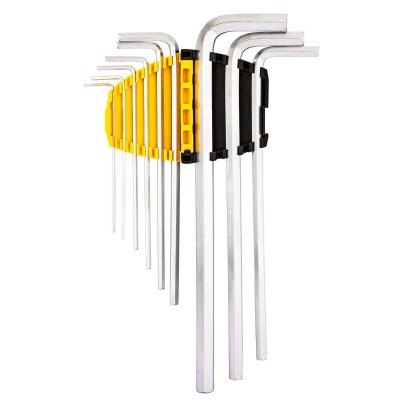 Ypač ilgų šešiakampių raktų rinkiniai 1,5-10 mm Deli Tools