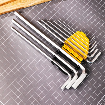 Ypač ilgų šešiakampių raktų rinkiniai 1,5-10 mm Deli Tools