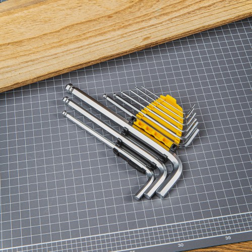 Ilgųjų šešiakampių raktų rinkiniai 1,5-10 mm Deli Tools EDL3088