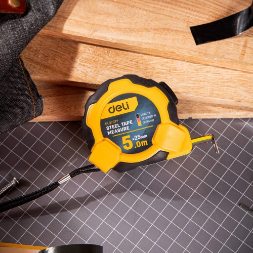 Plieninė matavimo juosta 5 m/25 mm Deli Tools EDL3797Y