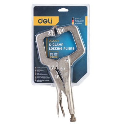 C spaustuko fiksavimo replės 11" Deli Tools EDL20011
