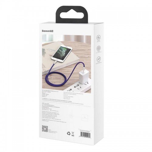 USB cable for Lightning Baseus Cafule, 2.4A, 2m (purple)