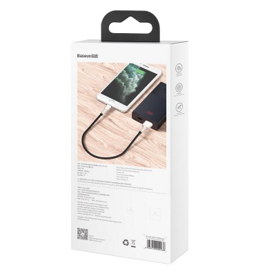 USB laidas "Lightning Baseus Cafule", 2,4 A, 0,25 m