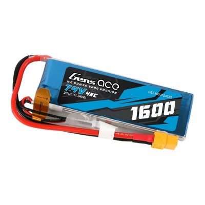 Akumuliatorius GensAce LiPo 1600mAh 7.4V 45C 2S1P