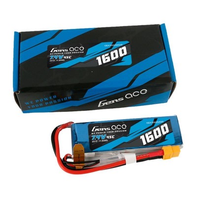 Akumuliatorius GensAce LiPo 1600mAh 7.4V 45C 2S1P