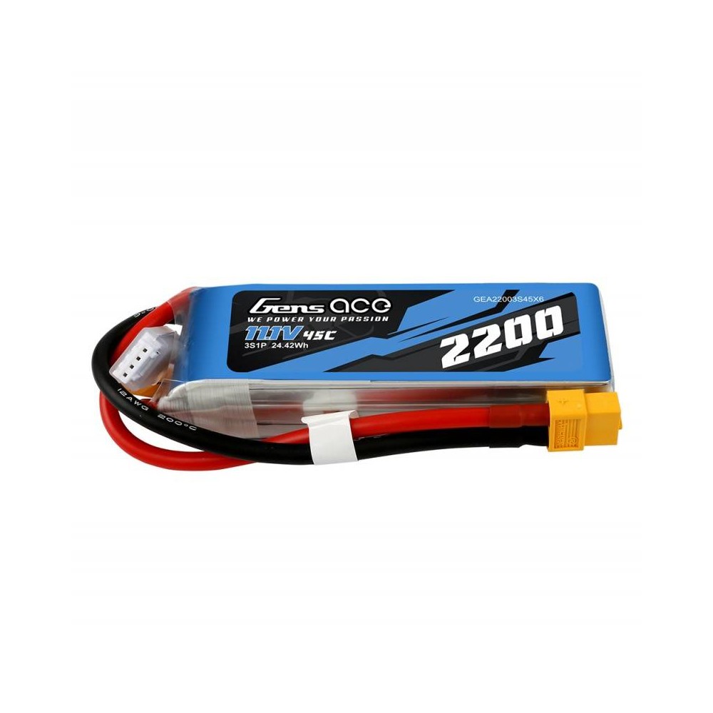 Akumuliatorius Gens Ace 2200mAh 11.1V 45C 3S1P XT60-Pagrindinis