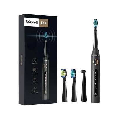 FairyWill Sonic dantų šepetėlis FW-507 (juodas)-Dantų šepetėliai