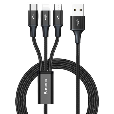 USB laidas 3in1 Baseus Rapid Series, USB į micro USB / USB-C /