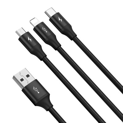 USB laidas 3in1 Baseus Rapid Series, USB į micro USB / USB-C /