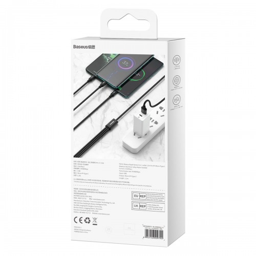 USB laidas 3in1 Baseus Rapid Series, USB į micro USB / USB-C /