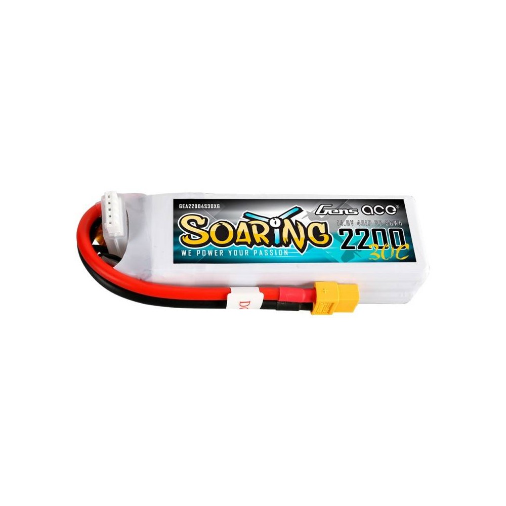 GensAce Soaring LiPo 2200mAh 14.8V 30C 4S1P baterija-Pagrindinis