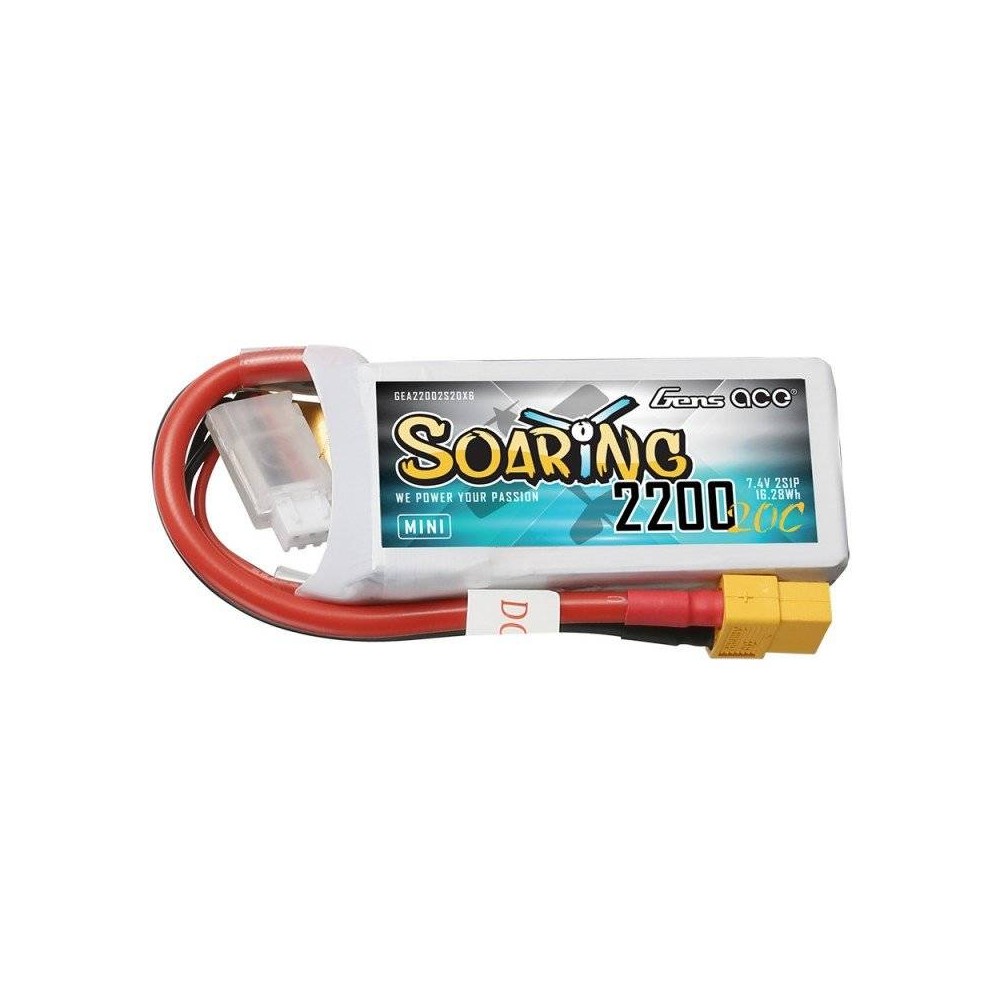 "GensAce Soaring Mini LiPo" 2200mAh 7.4V 20C 2S1P