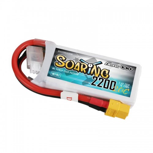 "GensAce Soaring Mini LiPo" 2200mAh 7.4V 20C 2S1P