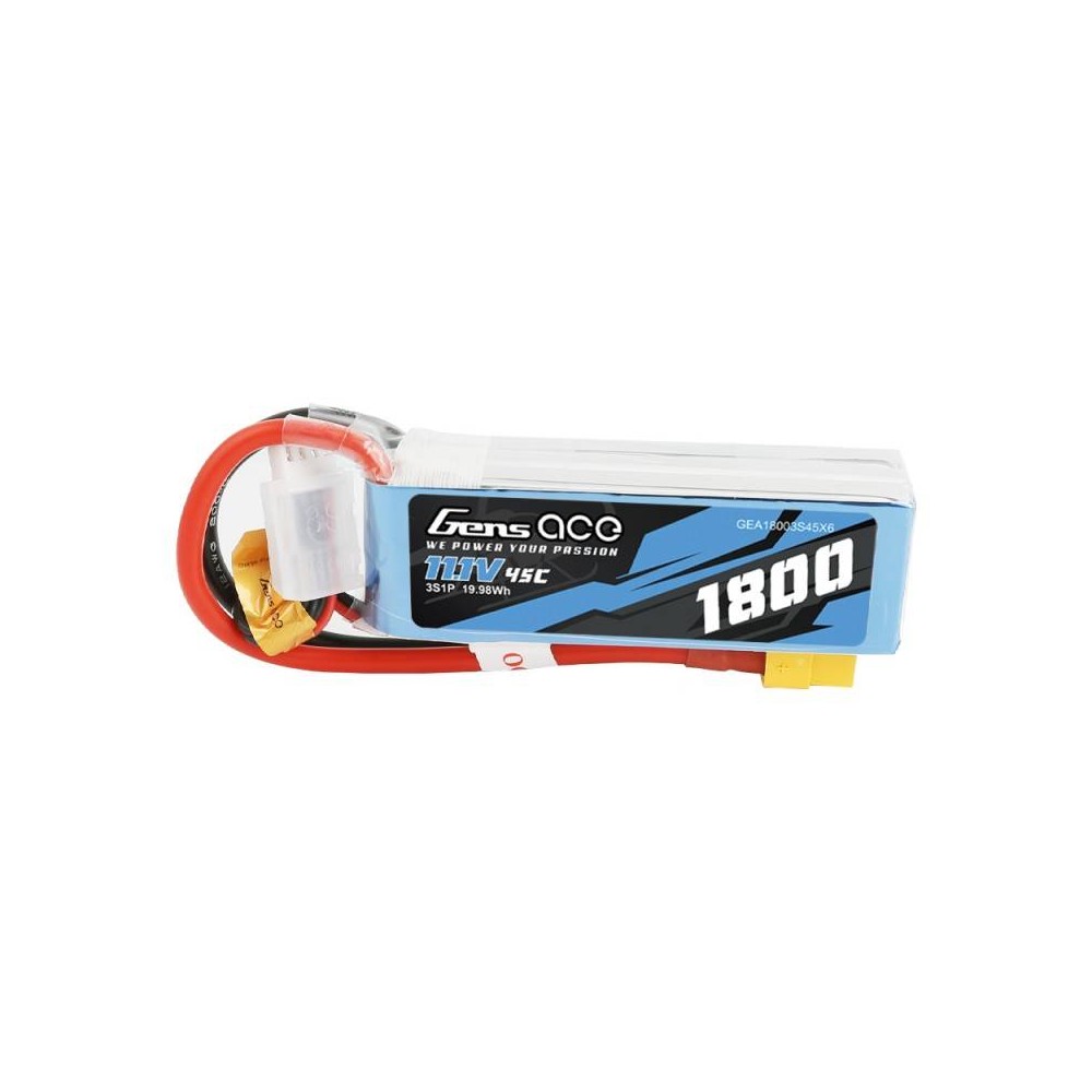 GensAce LiPo 1800mAh 11.1V 45C 3S1P XT60